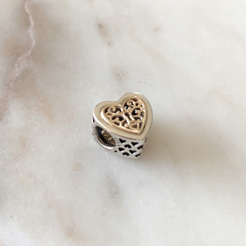✨Pandora Charm✨ gold and silver lick heart